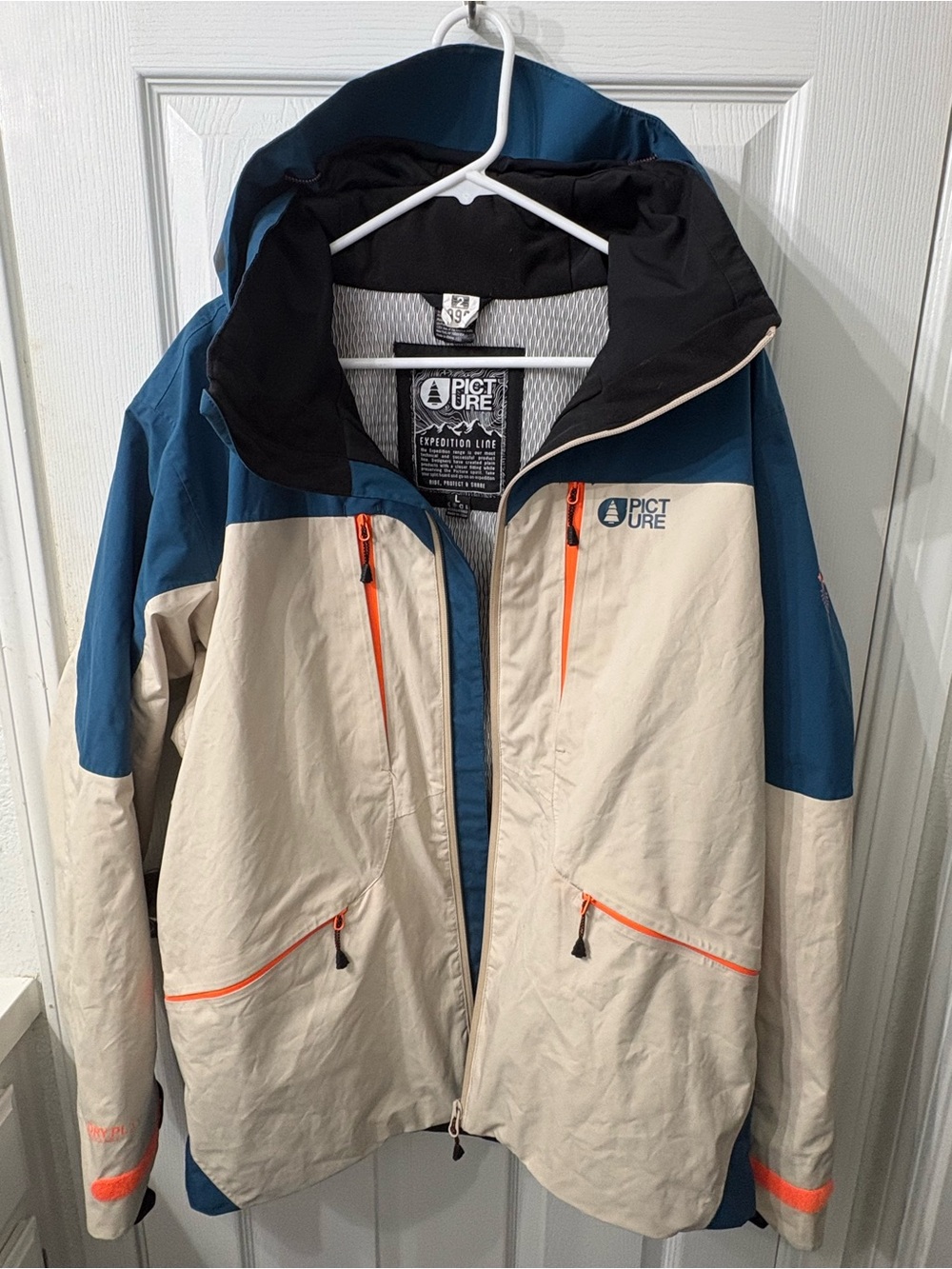 Picture Men’s L Hooded Full Zip Snowboard/Ski Jacket Thermal Dry Colorblock